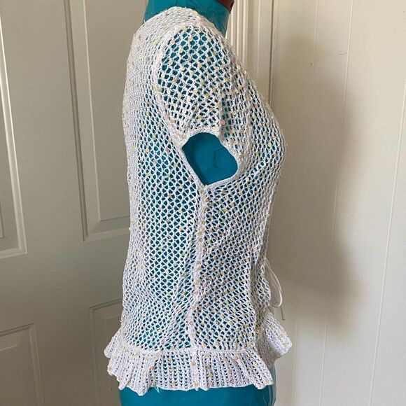 Faded Glory Crochet Boho Sequin Top Womens Size L (12-14) - Picture 3 of 9